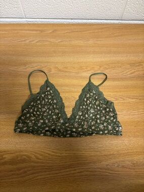 Mossimo Supply Co. Olive Green Floral Lace Bralette